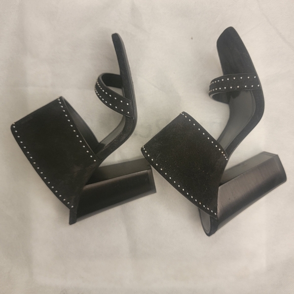 Saint Laurent Black Oak Slide Studded Sandals Sz 36 - Picture 14 of 16